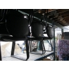 Image 1 : 6 UPHOLSTERED METAL FRAMED BLACK ARMCHAIRS