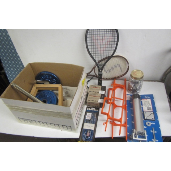 RACKETS, WEIGHTS, ETC.