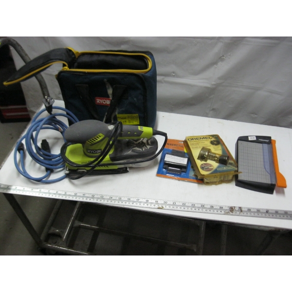 RYOBI SANDER & MISC. ITEMS