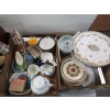 Image 2 : 3 BOXES OF MISC. PLATES, WOODEN BOWLS, CHINA DISHES, ETC.
