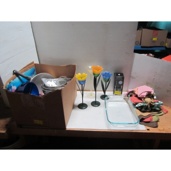 MISC. BAKING DISHES, WINE AERATOR, ETC.