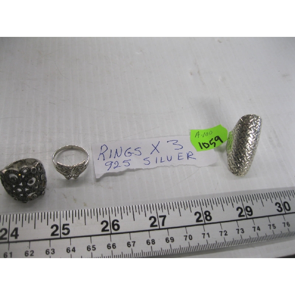 3 .925 SILVER RINGS