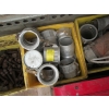 Image 4 : LG. LOT OF PLASTIC CRATES WITH MISC. - WATER PUMP FITTINGS, BOLTS, ETC.