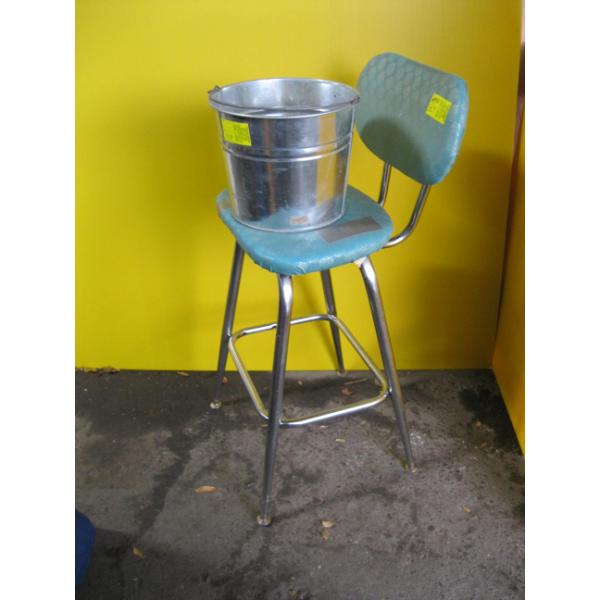 METAL BUCKET & A STOOL