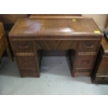 Image 2 : WATERFALL ANTIQUE DRESSER - 5 DRAWERS & ROUND MIRROR