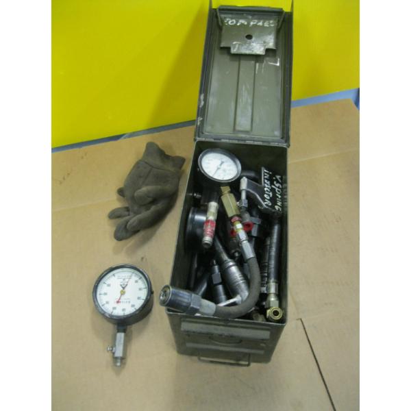 ARMY SHELL BOX W/HEAVY DUTY DIESEL COMPRESSION TESTER