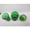 Image 2 : 3 GREEN CLEVELAND GLASS VASES