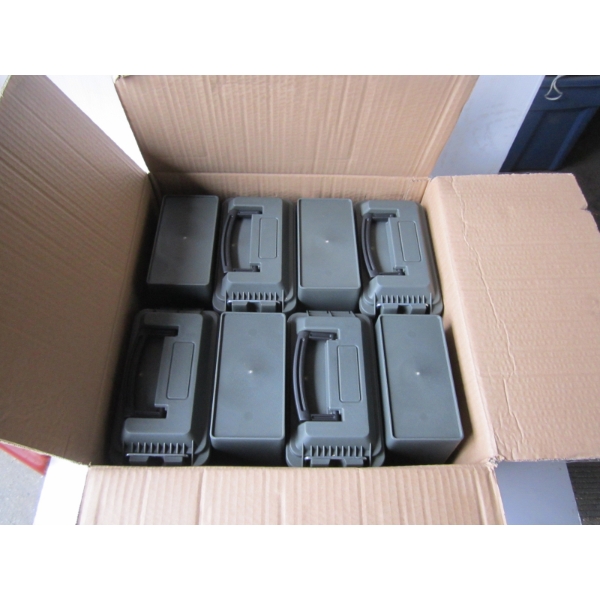 16 MINI PLASTIC AMMO BOXES