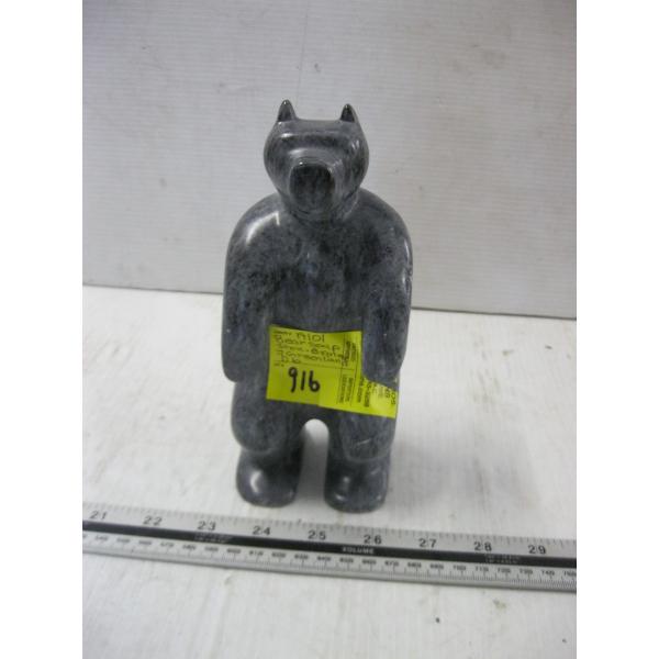BEAR SOAPSTONE SIGNED J. GREENLAND 