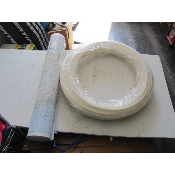 ROLLED UP MAP & POTABLE WATER HOSE