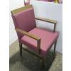 Image 2 : 7 BURGUNDY & WOOD ARMED CHAIRS