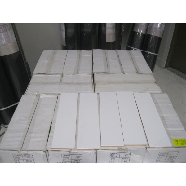 10 BOXES OF 4"X16" WHITE TILE