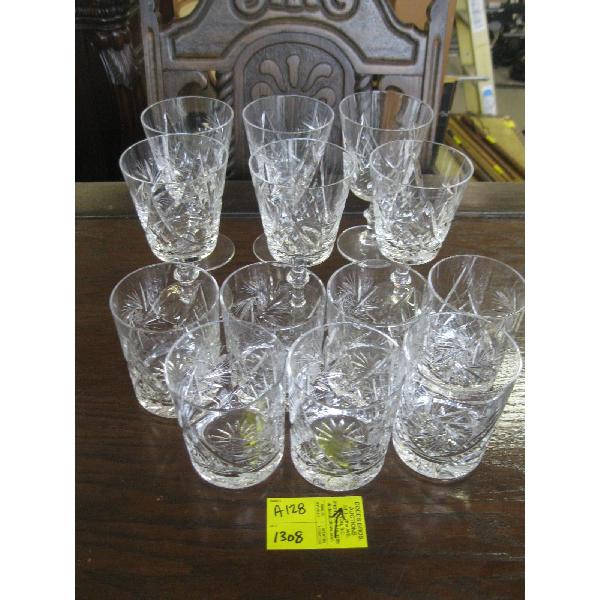 SET OF 6 & SET 0F 7 CRYSTAL GLASSES