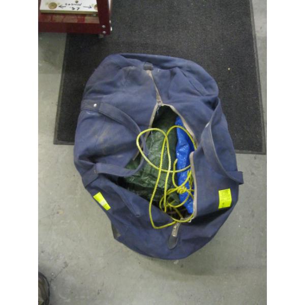 BAG W/TARPS, EXTENSION CORDS, ETC.