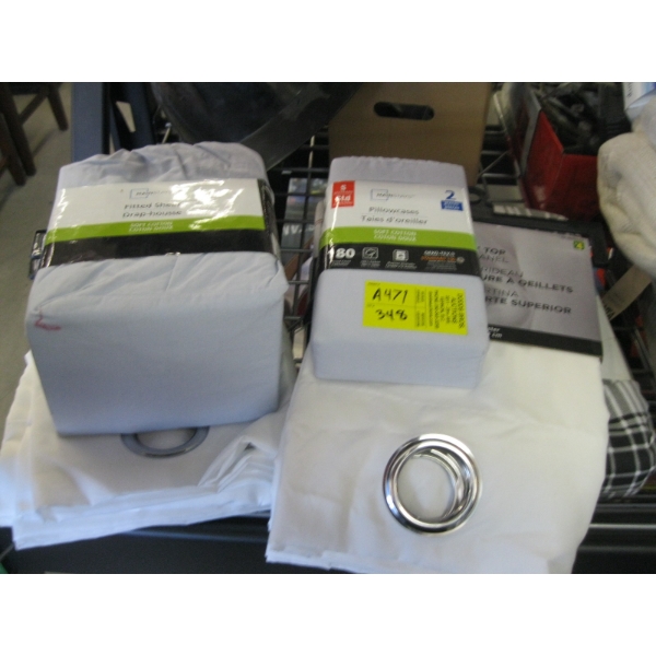 MISC. CURTAIN PANELS, FITTED SHEETS, PILLOWCASES, ETC.