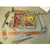 Image 1 : MISC. VINTAGE RULER & LEVEL, PIPE WRENCHES, HAMMERS, ETC.