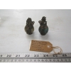 Image 1 : PAIR OF FOO DOGS JADE BALL W/SILVER AMULET & OVERLAY