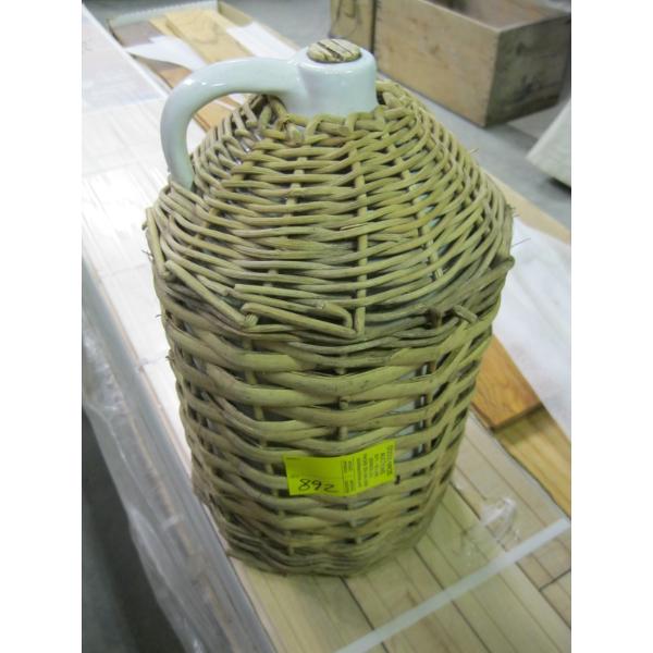 CROCKERY JUG W/WICKER COVERING