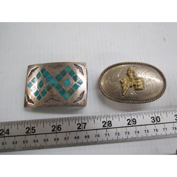 2 NAVAJO BELT BUCKLES