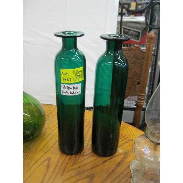 2 BLENKO HAND ADAMS MCM VASES