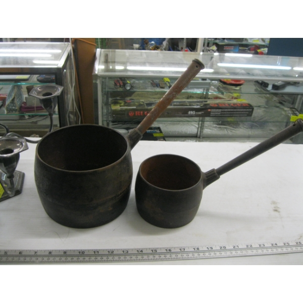 2 CAST IRON POTS