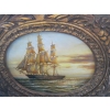 Image 2 : PAIR OF ORNATELY FRAMED SHIP PAINTINGS