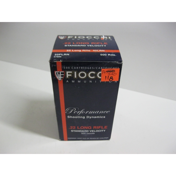 FIOCCHI .22 LONG RIFLE STANDARD VELOCITY 40LRN|1X500 ROUNDS