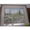 Image 1 : FRAMED PRINT OF LADIES BY FOUNTAIN