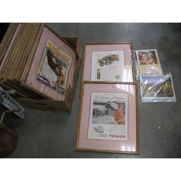 BOX W/ASST. AUTOMOTIVE PRINTS, CALENDARS, ADVERTISING ITEMS
