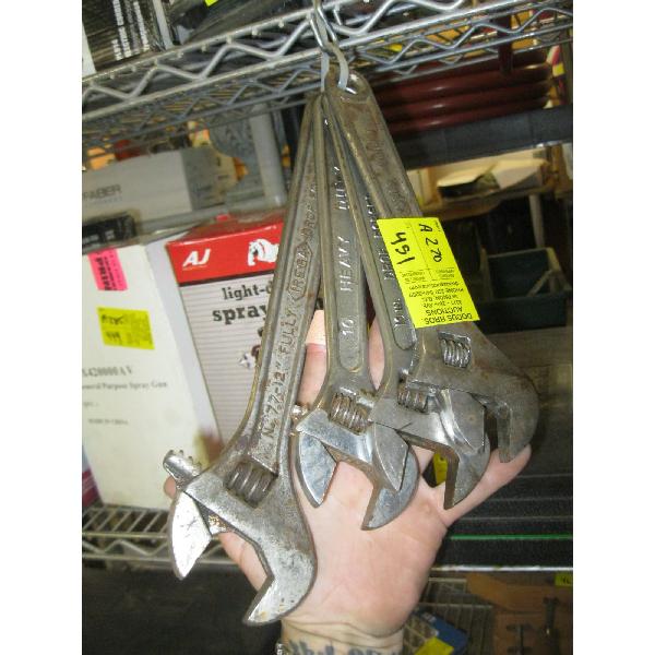 4 CRESCENT WRENCHES