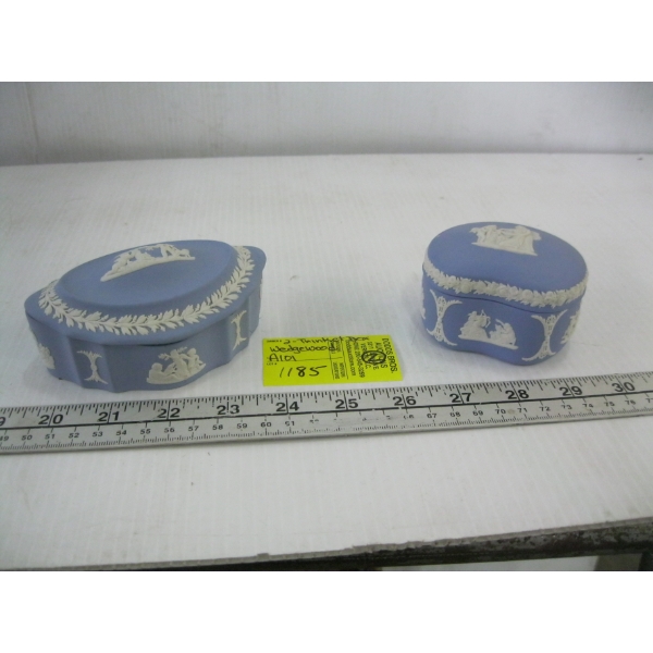 2 WEDGEWOOD TRINKET BOXES - W/LID
