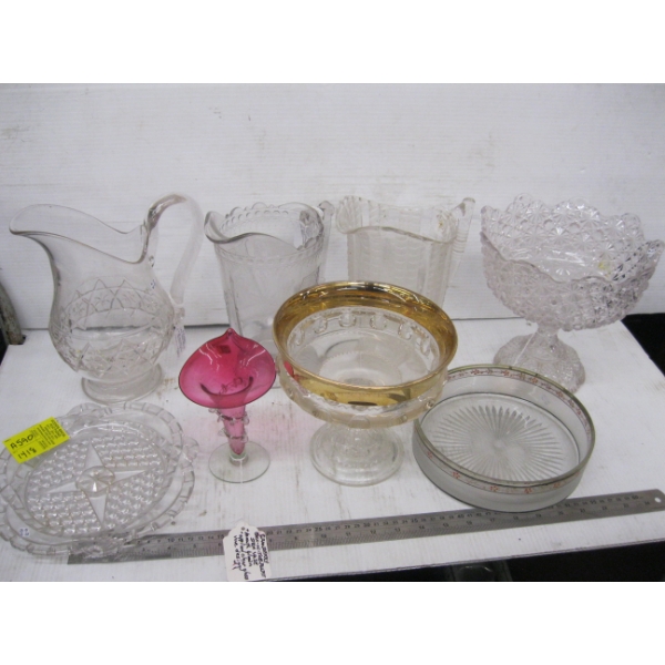 VINTAGE GLASSWARE - CRANBERRY GLASS, SM. DISH