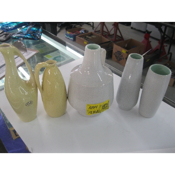5 RUSCHA GERMAN POTTERY PIECES