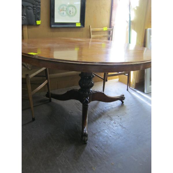LG. ROUND ANTIQUE SINGLE PEDESTAL FLIP TOP TABLE