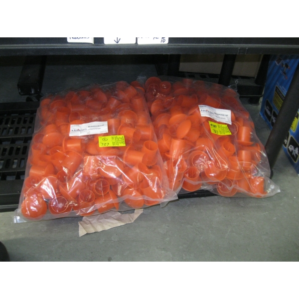2 BAGS OF REBAR MUSHROOM CAPS, 100 PIECES/BAG
