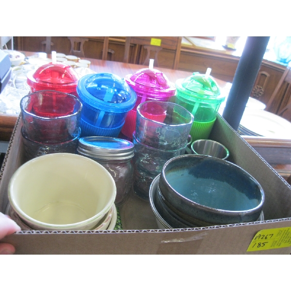 MISC. GLASSWARE, BOWLS, ETC.