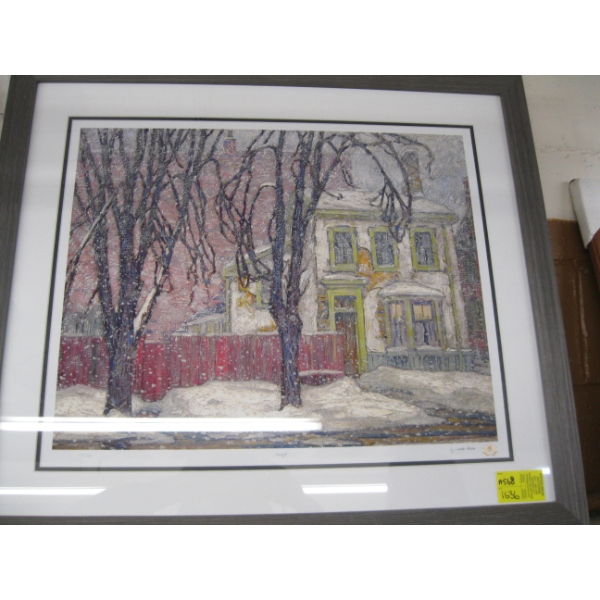 NUMBERED PRINT "SNOWFALL" 240/1917 BY L. HARRIS