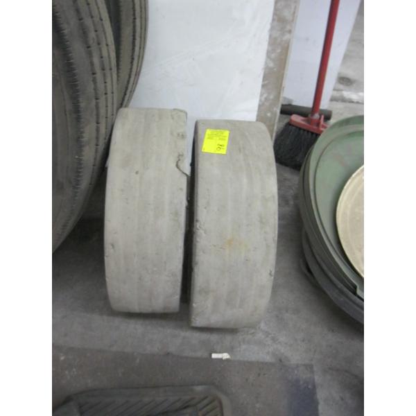 2 HARD FORKLIFT TIRES