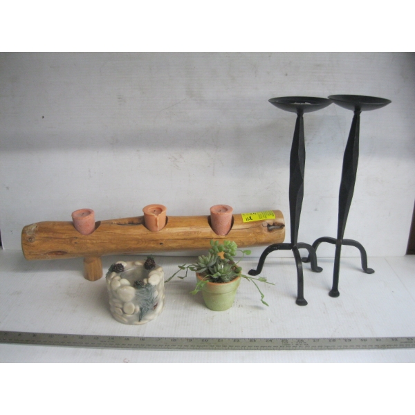 UNIQUE WOODEN CANDLEHOLDER