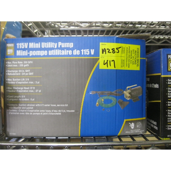 NEW 115V MINI UTILITY PUMP