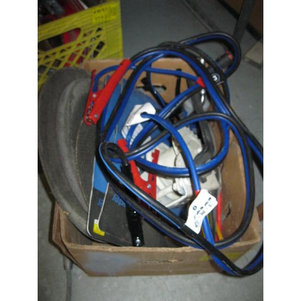 MISC. HAND WINCH, JUMPER CABLES, CUTOFF BLADES, ETC.