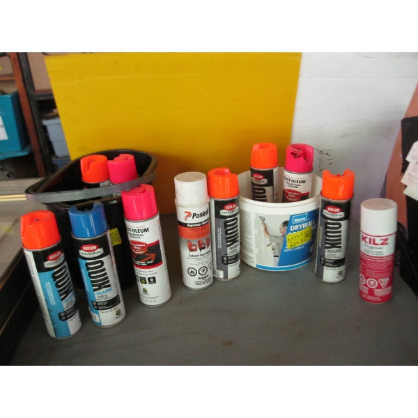 2 CONTAINERS OF COLORED SPRAY PAINT