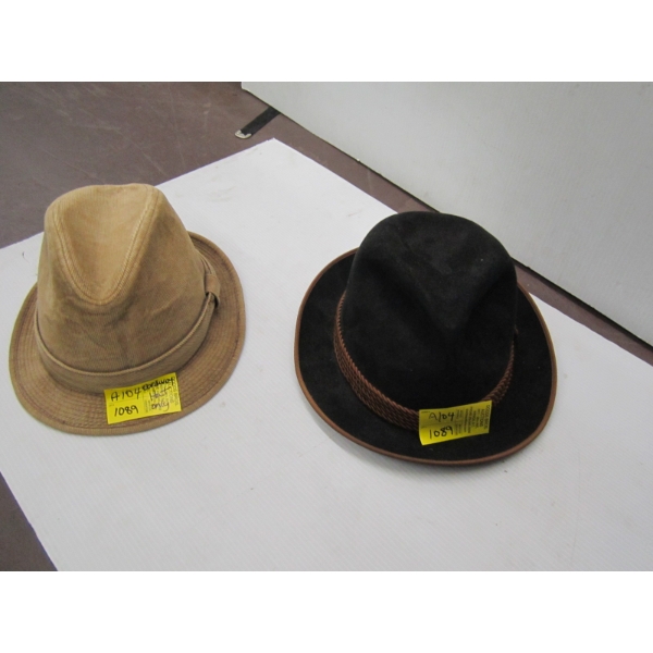 2 HATS - 1 FELT, 1 CORDUROY