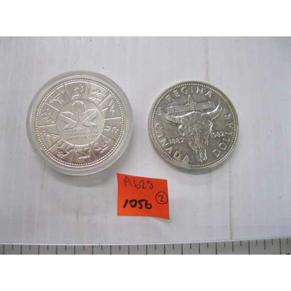 2 CANADIAN 50% SILVER $1 COINS