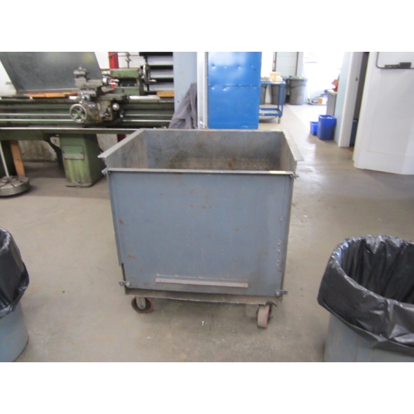 STEEL BIN ON CASTORS
