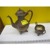 Image 3 : BRASS 4 PIECE TEAPOT & CREAM & SUGAR SET