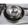 Image 3 : STAINLESS STEEL MIXING BOWLS, LG. POT & SEIVE