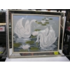 Image 3 : MIRRORED EDGED SWAN FRAMED PAINTING