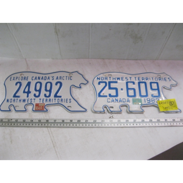 NWT BEAR LICENCE PLATES - 1983 & 1 WITH NO DATE