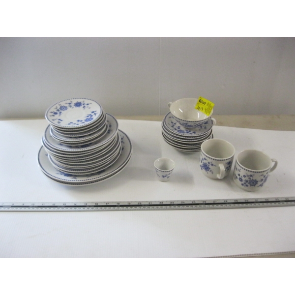 PART SET OF WEST GERMAN CHINA - DISHES, BLUE & WHITE